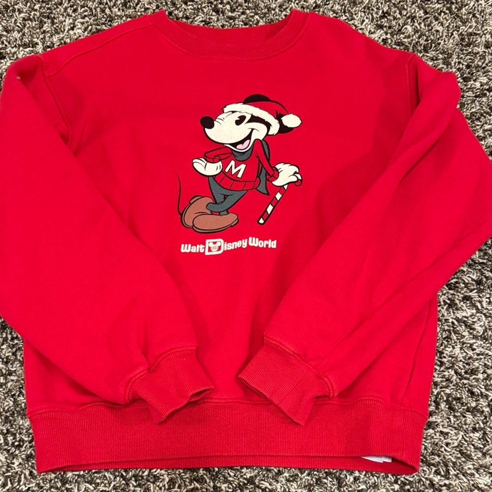 Disney Red Mickey Mouse Holiday Sweatshirt